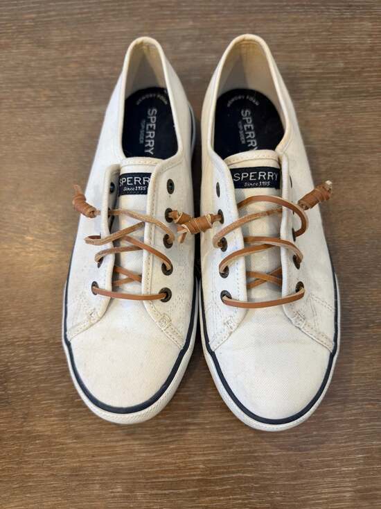 Sperry Top Sider Shoes - Sperry Top Sider Seacoast Sneakers Shoes Canvas White Womens 8.5 M STS95128